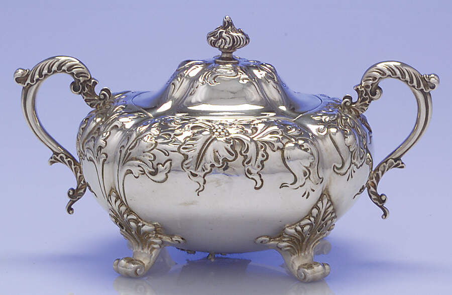 2340 (Sterling, Hollowware) Sugar Bowl & Lid by J E Caldwell-1