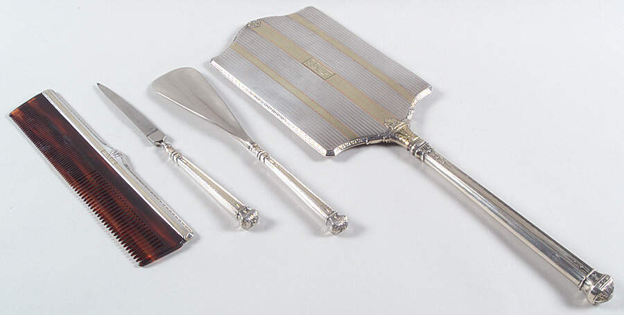 980 (Sterling, Hollowware) 4 Piece Vanity Set by James E. Blake Co.-1