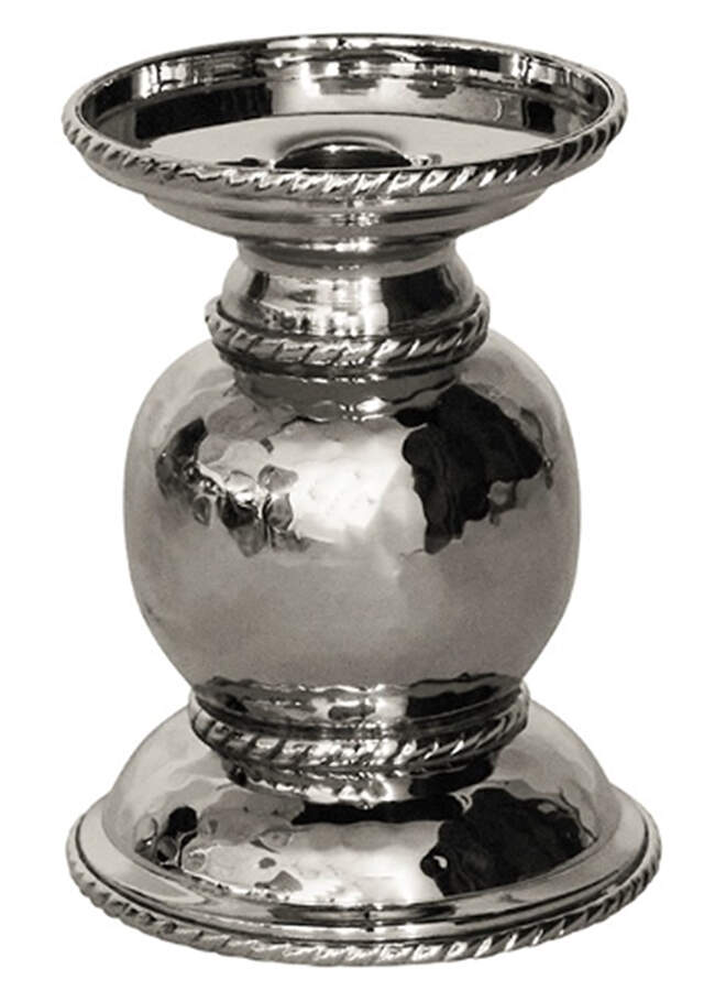 Graham (Stainless, Hollowware) 5" Pillar Candleholder by Juliska Flatware-1