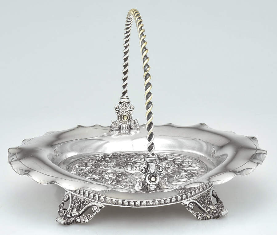 2770 (Silverplate, Hollowware) Footed Handled Cake Basket by James Tufts-1
