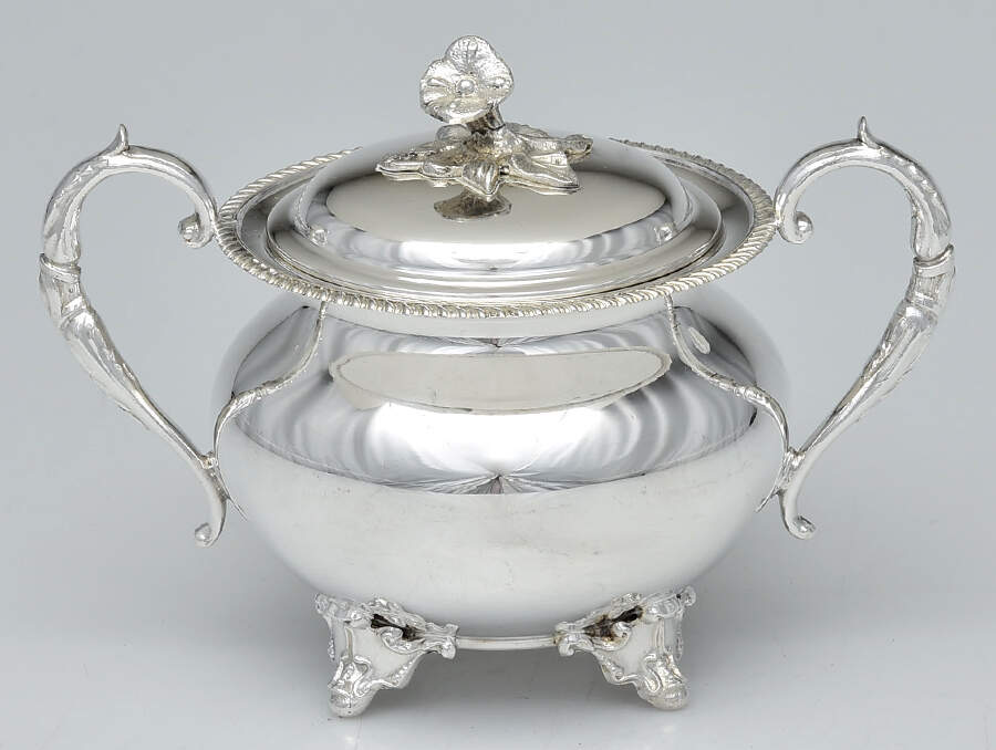 P785 (Silverplate, Hollowware Sugar Bowl & Lid by John Turton-1