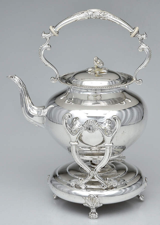 P785 (Silverplate, Hollowware Kettle, Stand & Burner by John Turton-1