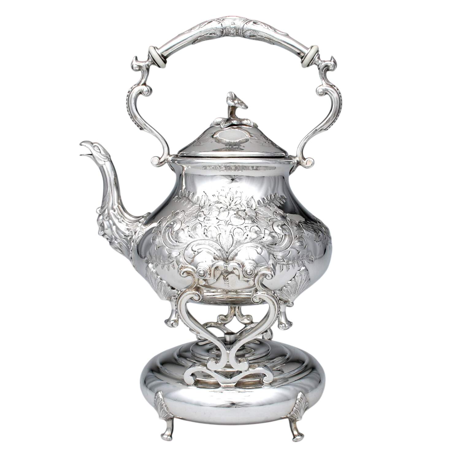 0794 (Silverplate, Hollowware) Kettle, Stand & Burner by John Turton-1