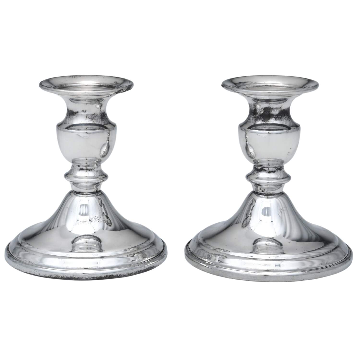 Pewter Hollowware Pair of 4" Console Candleholders by Kirk Stieff-1