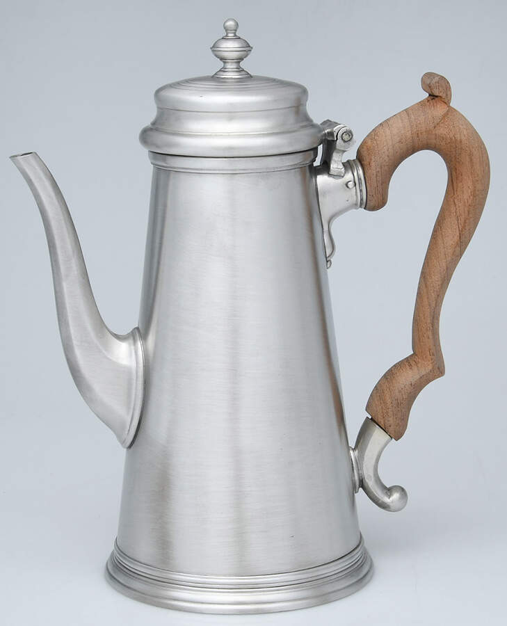 Williamsburg (Pewter, Hollowware) Brown Handle Coffee Pot by Kirk Stieff-1