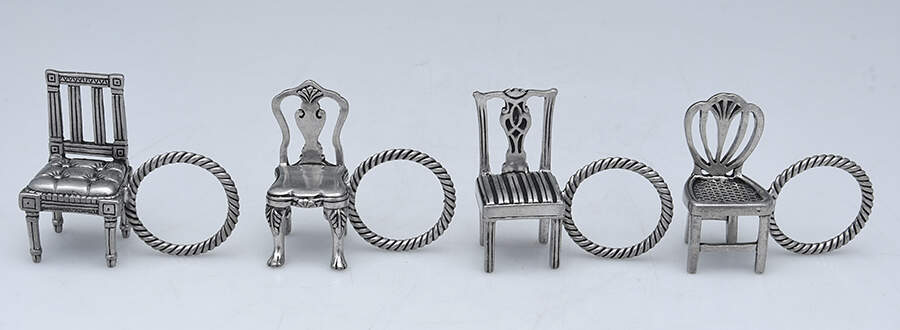 Williamsburg (Pewter, Hollowware) Napkin Ring - Set of 4 (NRM1 to NRM4) by Kirk Stieff-1