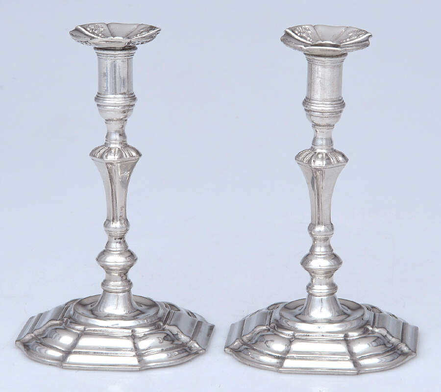 Williamsburg (Pewter, Hollowware) Pair of 5" Candlesticks by Kirk Stieff-1