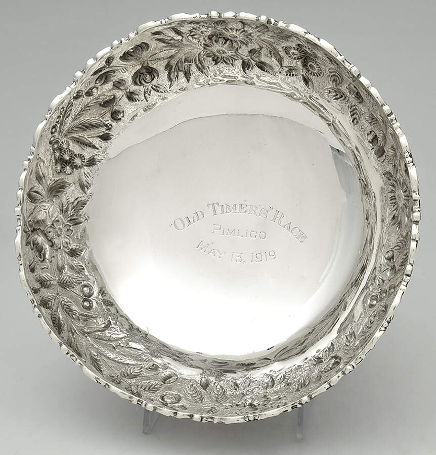 Repousse-Half Chased (Holloware) 9" Pedestal Fruit Bowl by Kirk Stieff-2