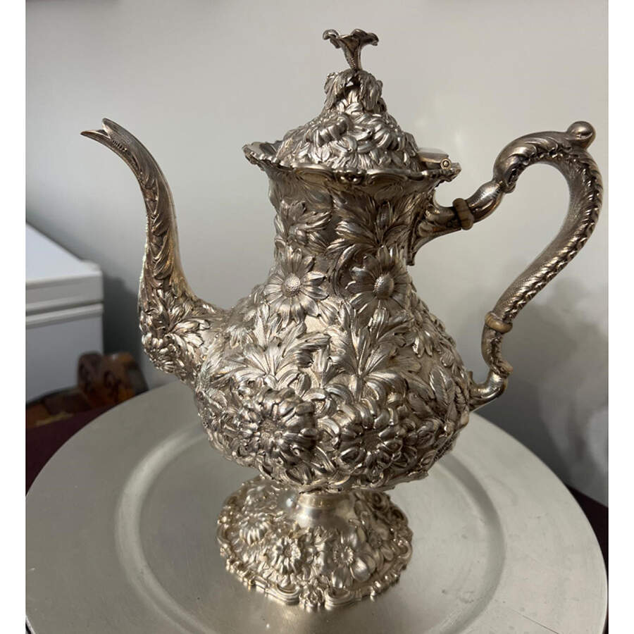 Stieff Rose (Sterling, 1892, Hollowware) Coffee Pot by Kirk Stieff-1