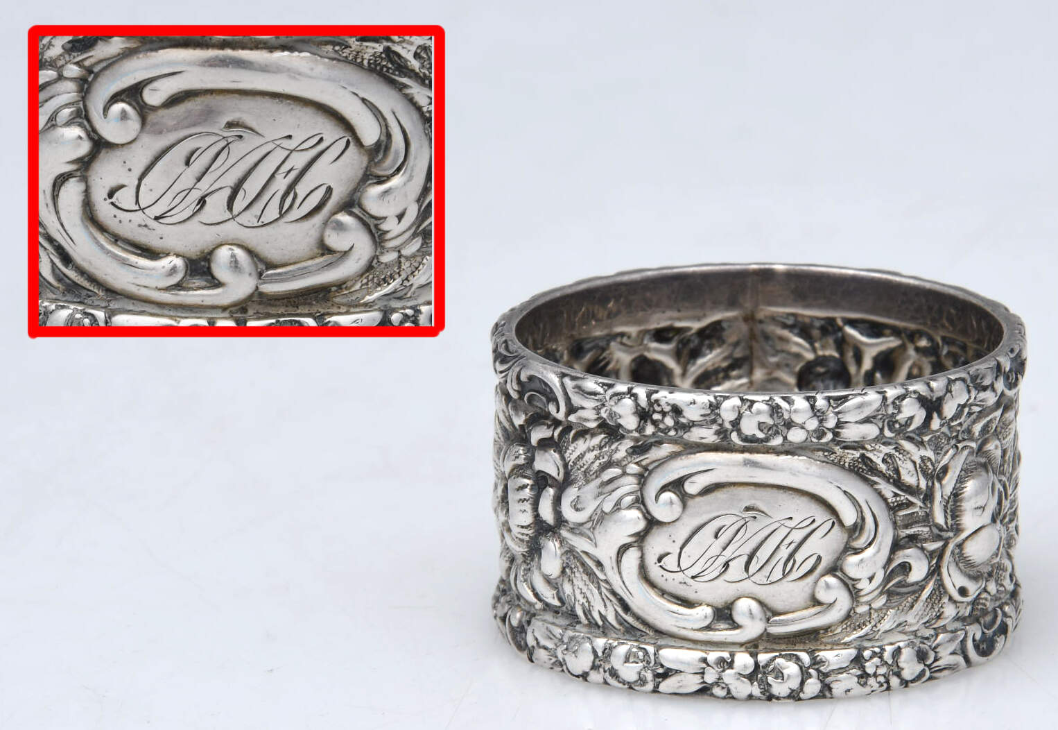 Stieff Rose (Sterling, 1892, Hollowware) Round Napkin Ring by Kirk Stieff-1