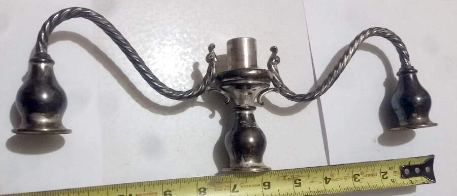 Stieff Rose (Sterling, 1892, Hollowware) Weighted 3 Light Candelabra Branch No Bobeche by Kirk Stieff-1