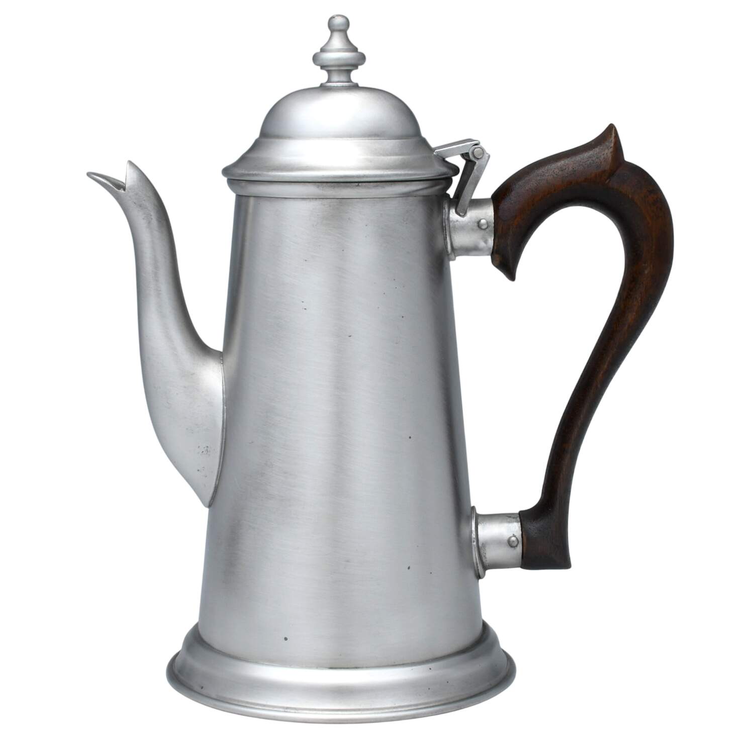 Colonial (Pewter, Hollowware) Brown Handle Coffee Pot by Kirk Stieff-1