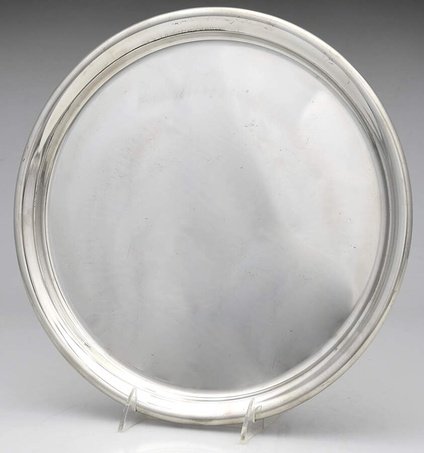 602 (Pewter, Hollowware) 12" Round Tray by Kirk Stieff-1