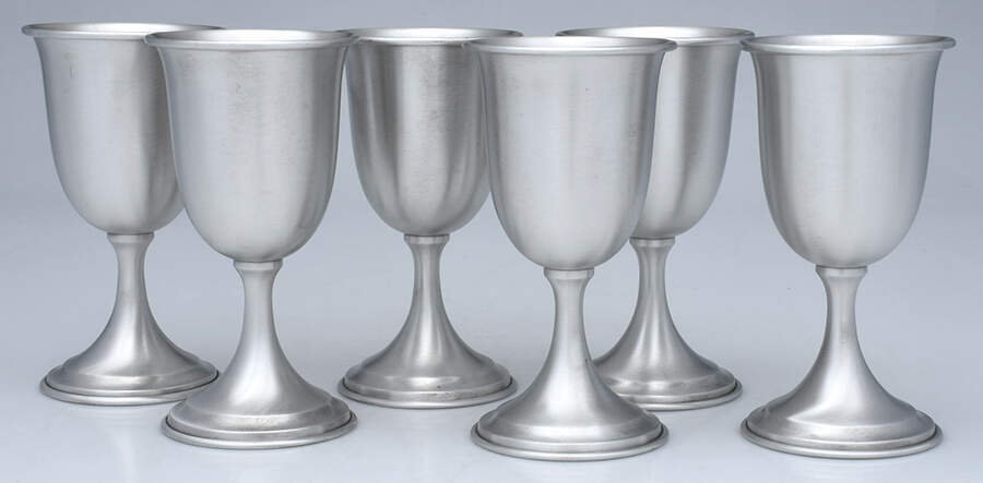 233 (Pewter, Hollowware) Water Goblet - Set of 6 by Kirk Stieff-1