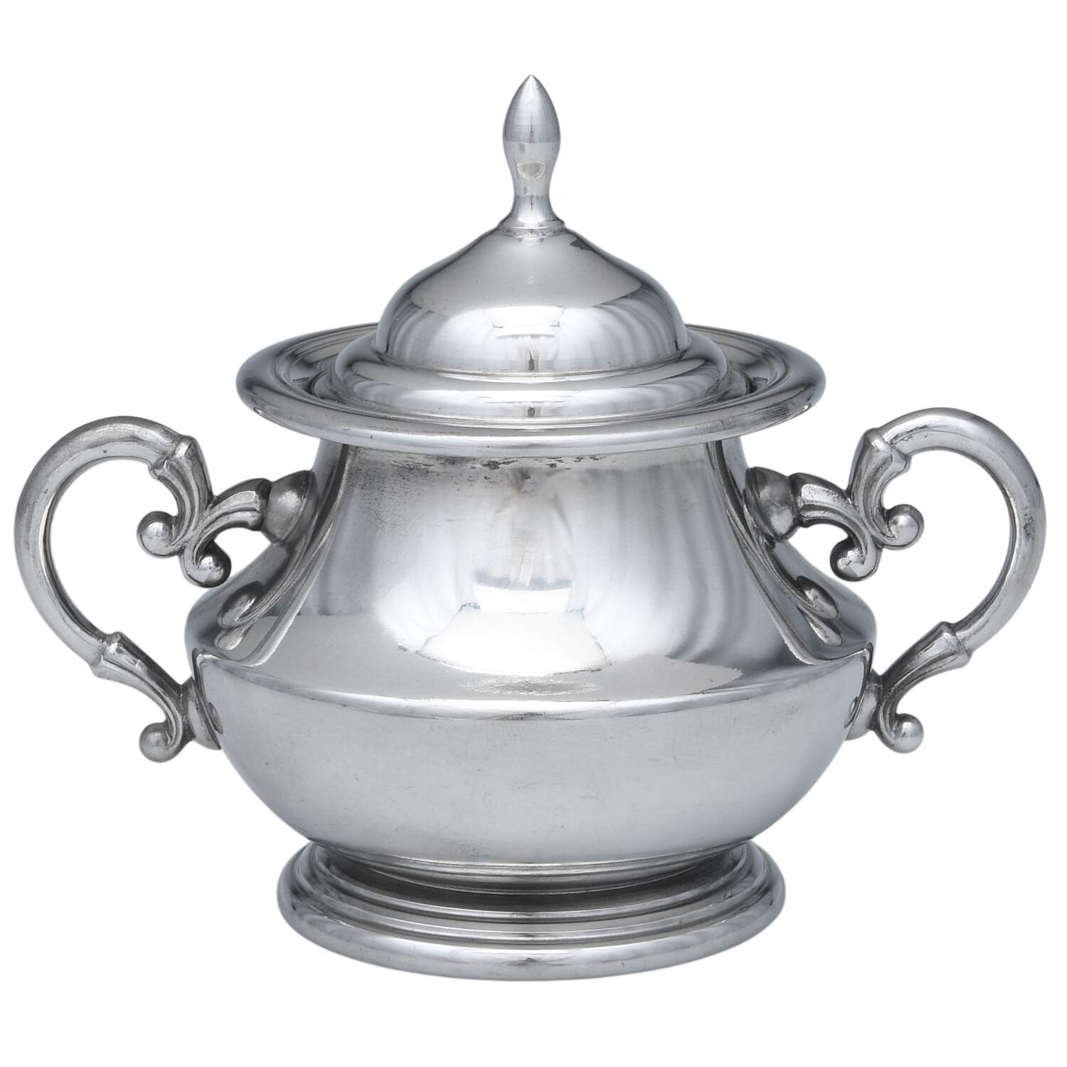 KUZ1 (Pewter, Hollowware) Sugar Bowl with Lid by C Kurz & Co-1
