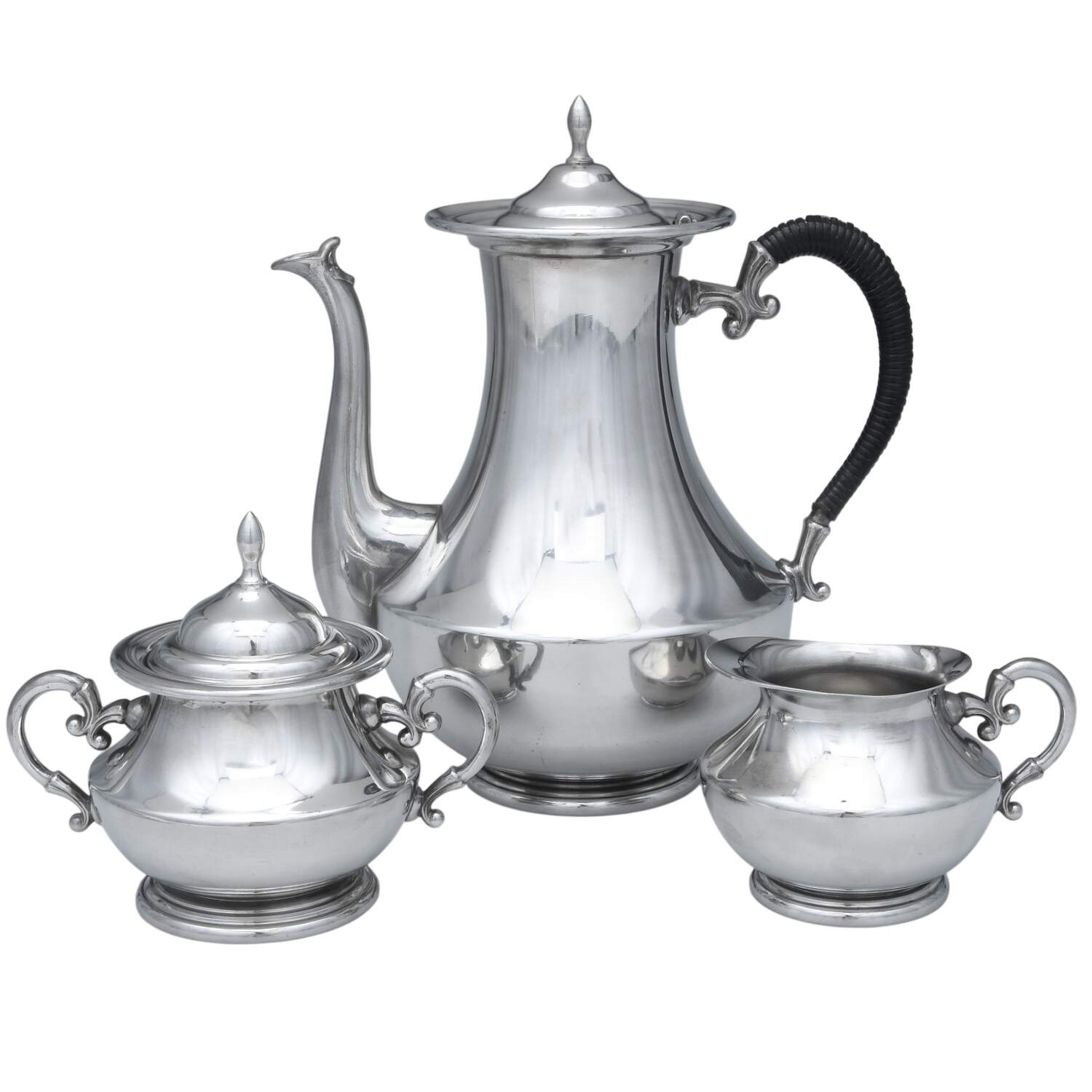KUZ1 (Pewter, Hollowware) (3 Pc) Coffee Set (CPBH, CR, SU) by C Kurz & Co-1