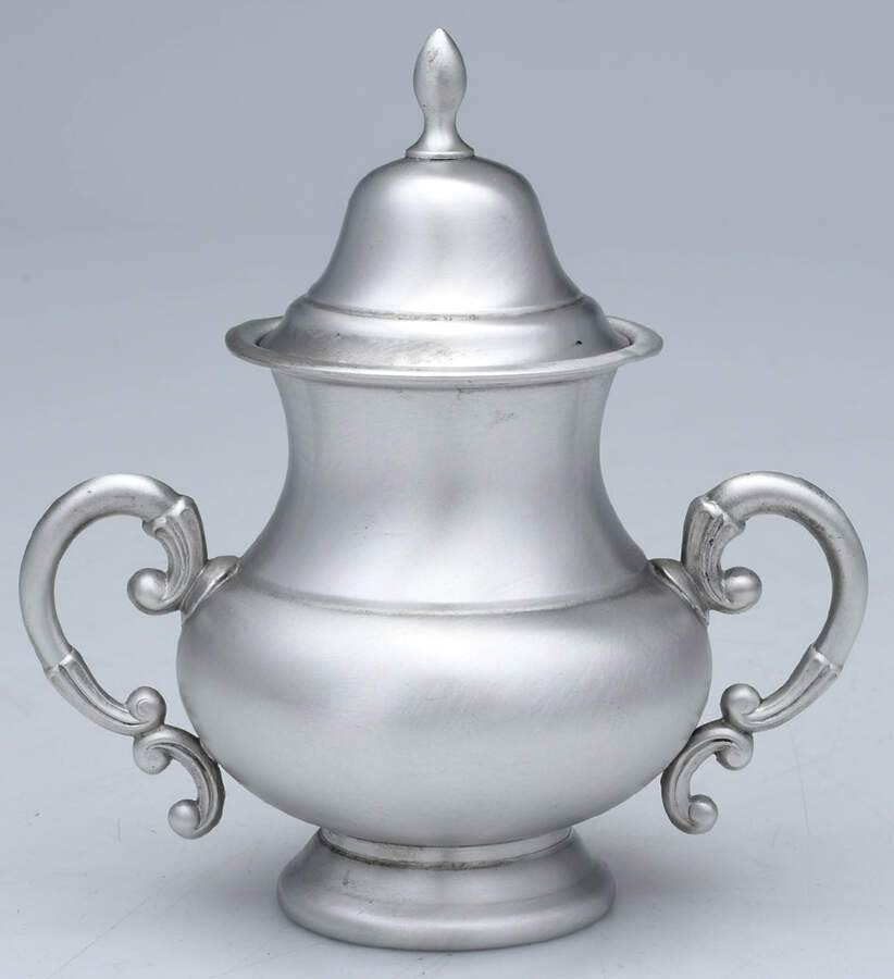 KUZ2 (Pewter, Hollowware) Sugar Bowl with Lid by C Kurz & Co-1