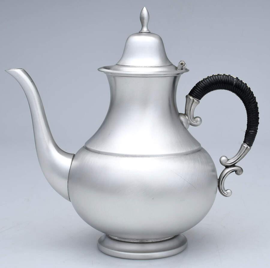 KUZ2 (Pewter, Hollowware) Black Handle Coffee Pot by C Kurz & Co-1