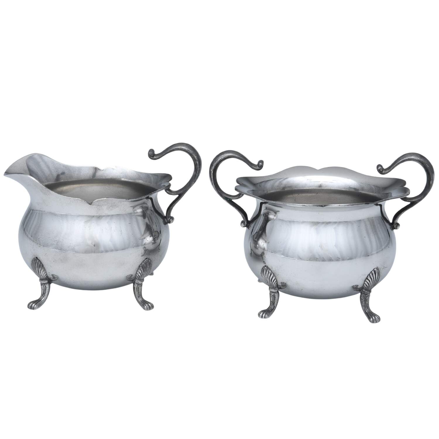 P30 (Pewter, Hollowware) Mini Creamer and Open Sugar Set by Knickerbocker Silver-1