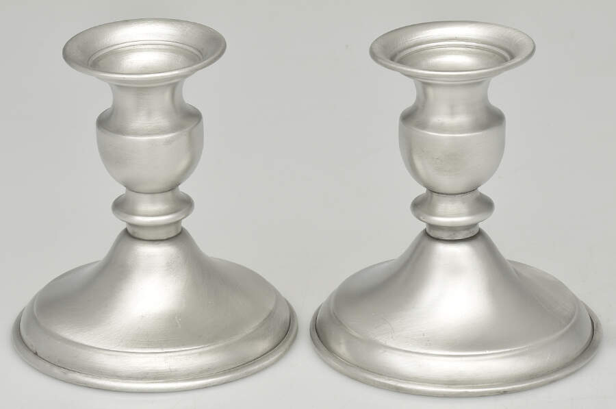 Pewter Hollowware Pair of 4" Console Candleholders by Leonard Silver Mfg Co-1