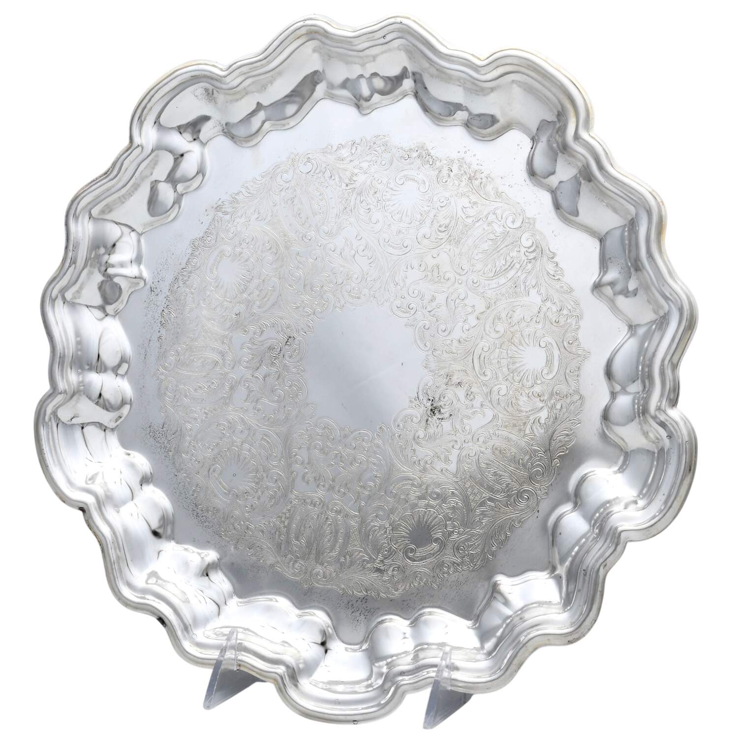 Silverplate Hollowware 11" Round Tray by Leonard Silver Mfg Co-1