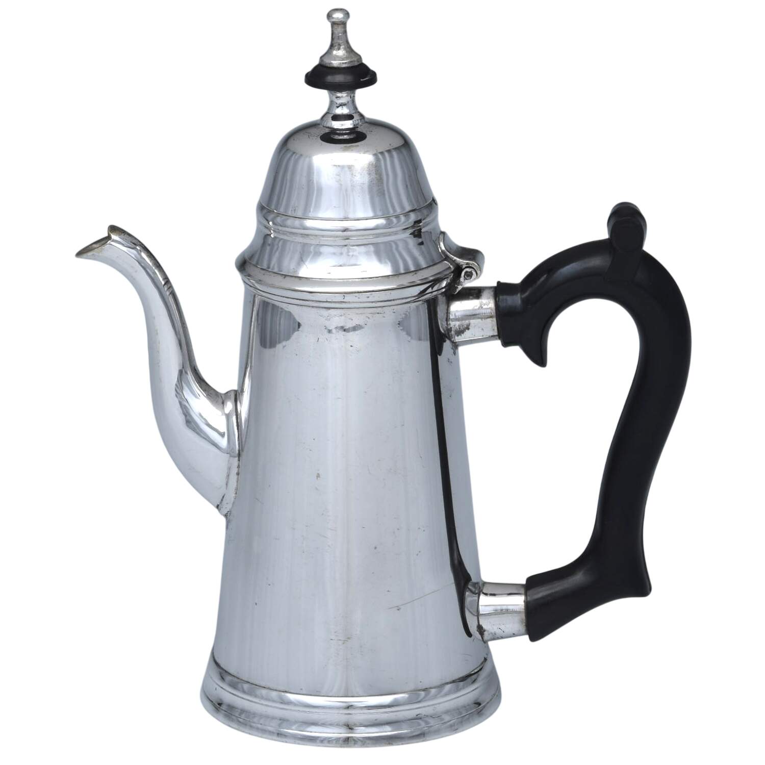 Silverplate Hollowware Mini Coffee Pot with Black Handle by Leonard Silver Mfg Co-1