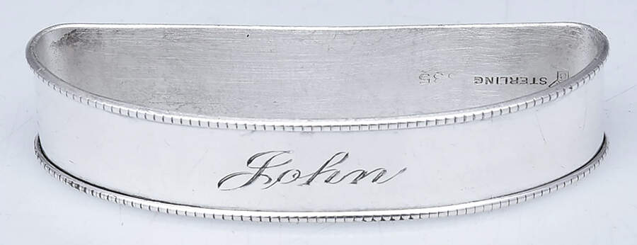Sterling Hollowware Oblong Napkin Ring by Lunt Silver-1