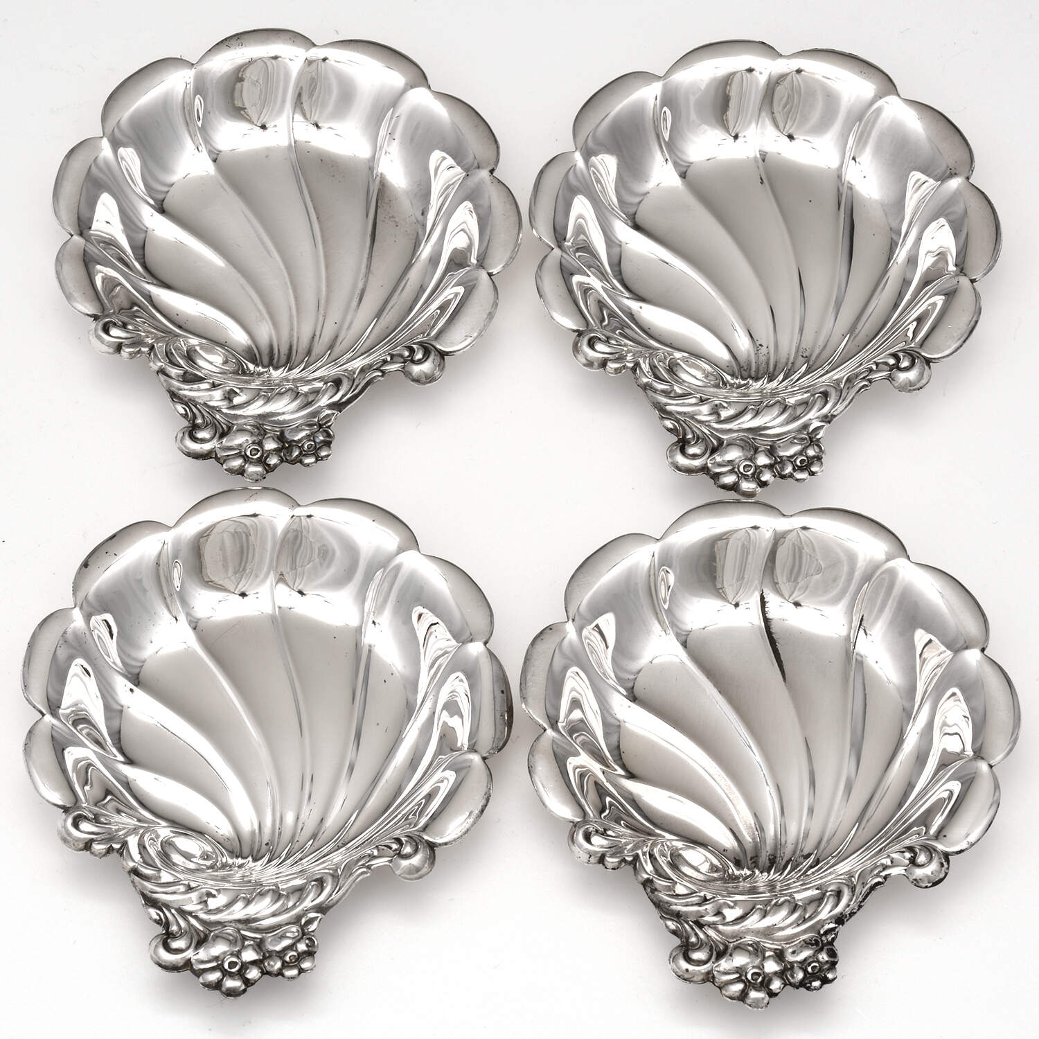 1196 (Sterling, Hollowware) Sterling Nut Dish - Set of 4 by Lunt Silver-1