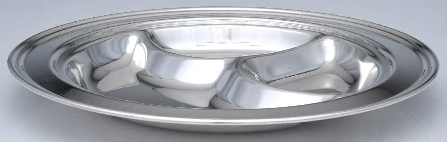 Silverplate Hollowware 3 Part Divided Server by Lehman Bros Silver-1