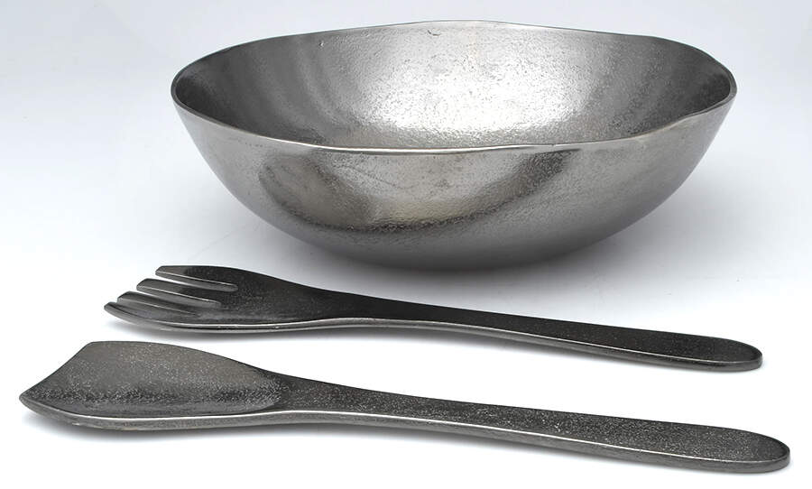 Cordova (Hollowware, Aluminum) (3 Pc) Salad Set (SB12, SSFS, SSSS) by Lenox-1