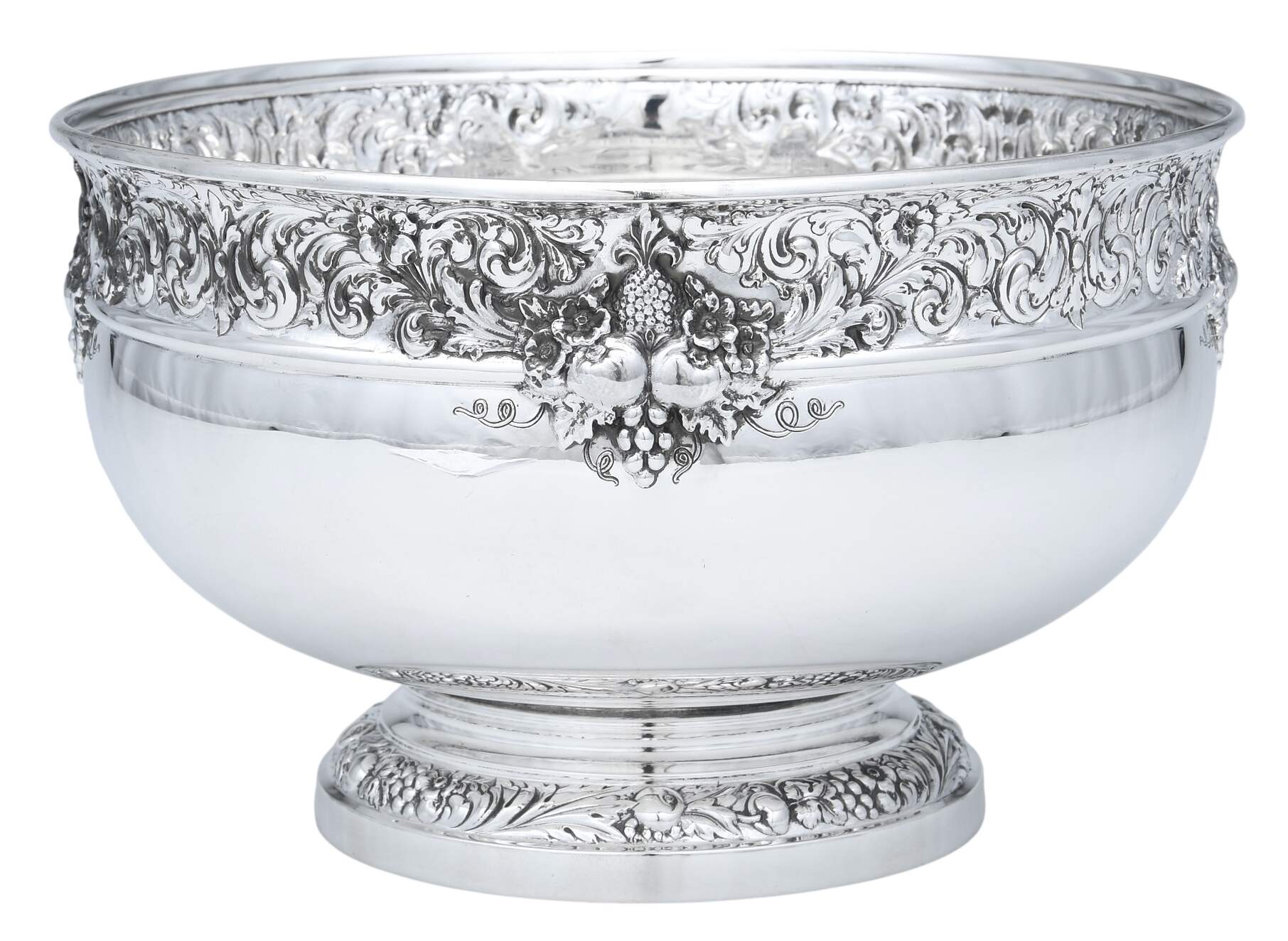 1800 (Sterling, Hollowware) 8" Round Footed Vegetable Bowl by Lunt Silver-1