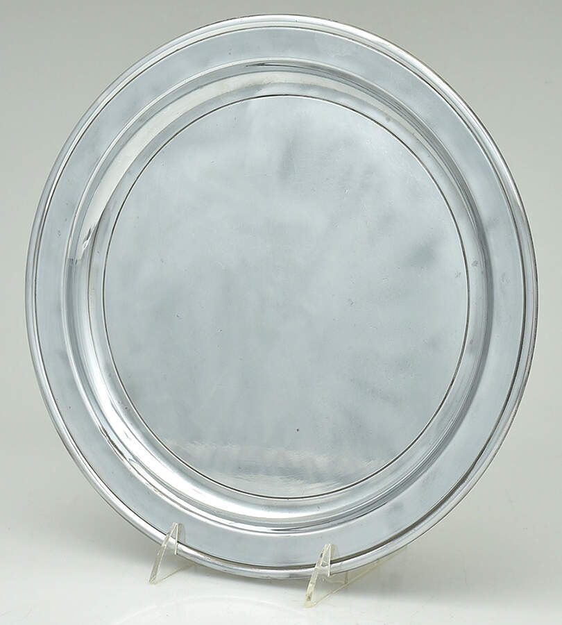 Duratale (Pewter-Like, Hollowware) 12" Round Tray by Leonard Silver Mfg Co-1