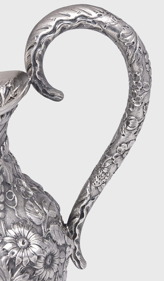 Repousse (Sterling, Hollowware) Footed Ewer/Pitcher by Loring Andrews-2