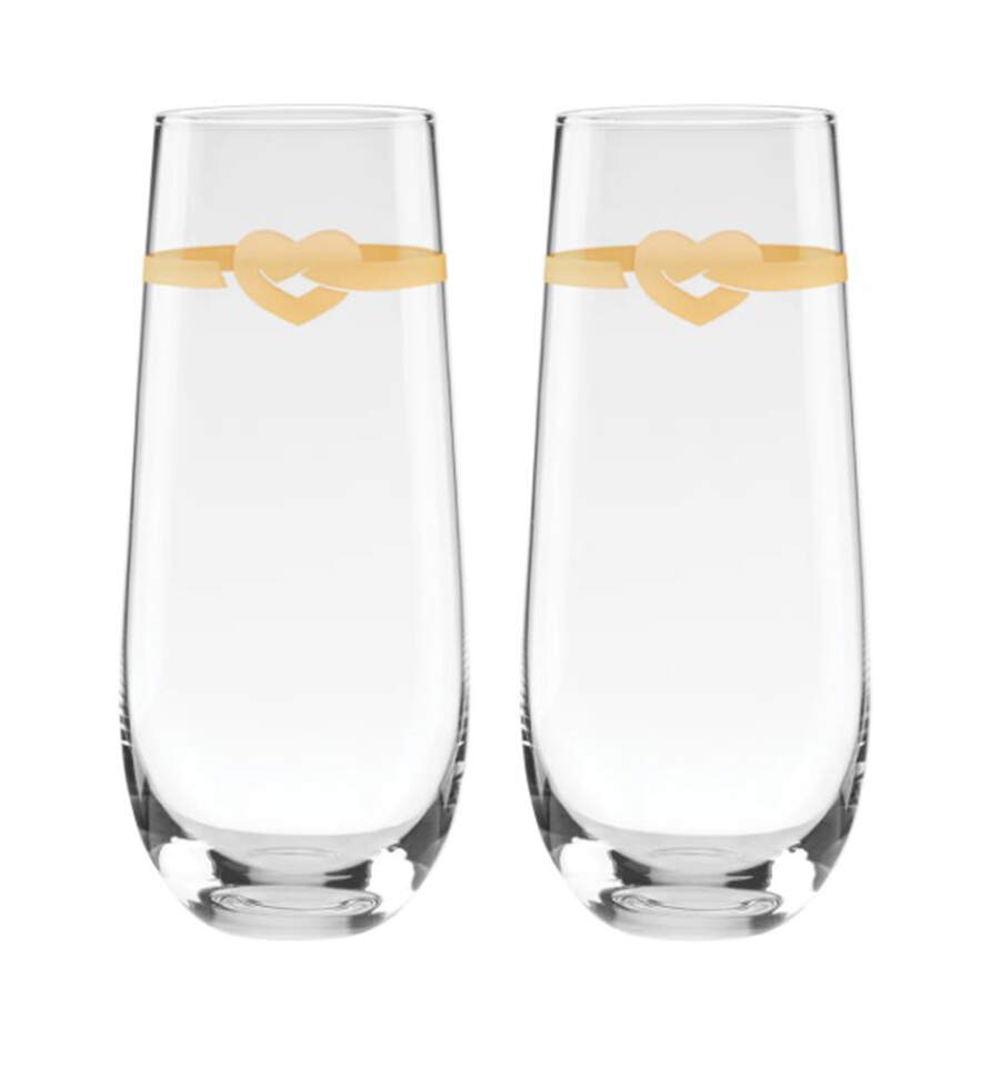 With Love (Metal, Giftware) Pair of Champagne Flute Glasses by Lenox-1
