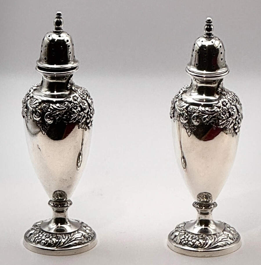 1844 (Sterling, Hollowware) Salt and Pepper Set by Lunt Silver-1