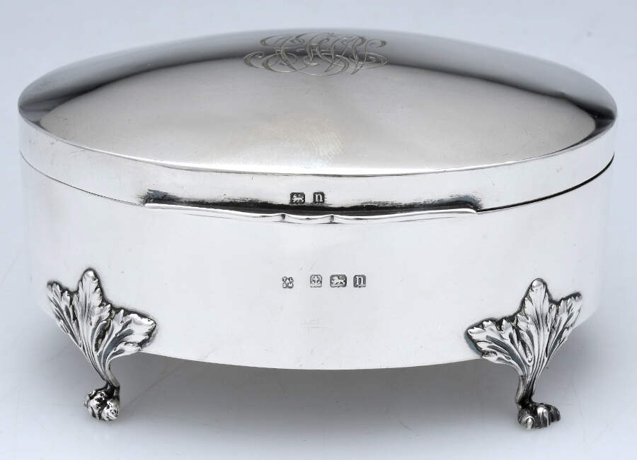 Sterling Hollowware Jewelry Box with Hinged Lid by Latham & Morton-1