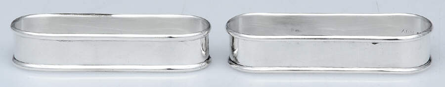 597 (Sterling, Hollowware) (Set of 2) Oblong Napkin Rings by Lunt Silver-1