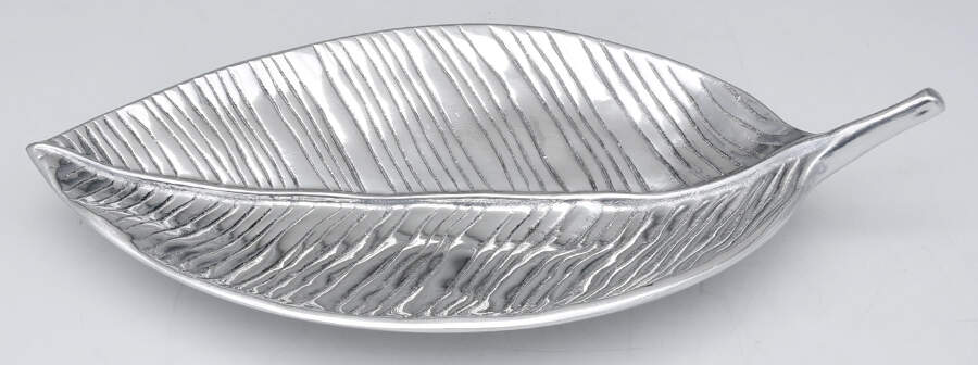 Aluminum Hollowware 14" Leaf Platter by Mariposa-1