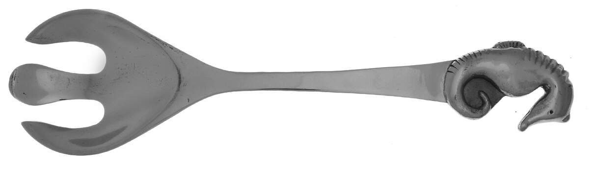 Seaside (Aluminum, Hollowware) Solid Salad Serving Fork by Mariposa-1
