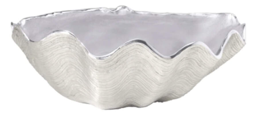 Seaside (Aluminum, Hollowware) 15" Scalloped Serving Bowl by Mariposa-1