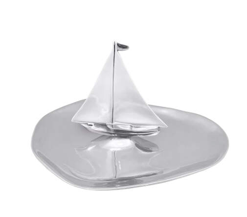 Seaside (Aluminum, Hollowware) 14" Oval Serving Platter by Mariposa-1