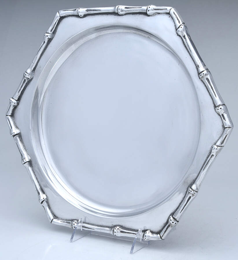 Bamboo (Aluminum, Hollowware) 12" Octagonal Tray by Mariposa-1