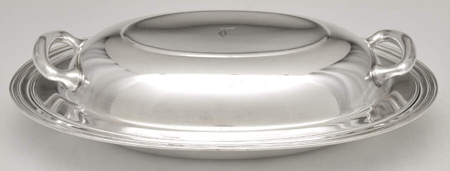 813 Silverplate, Hollowware Double Vegetable Bowl by Mulholland-1