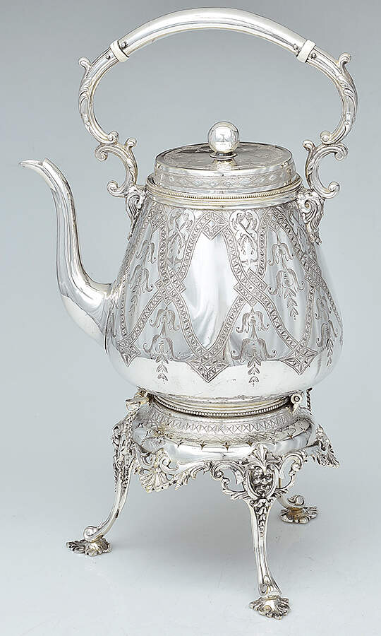 W7896 (Silverplate, Hollowware) Kettle, Stand & Burner by Mappin & Webb-1