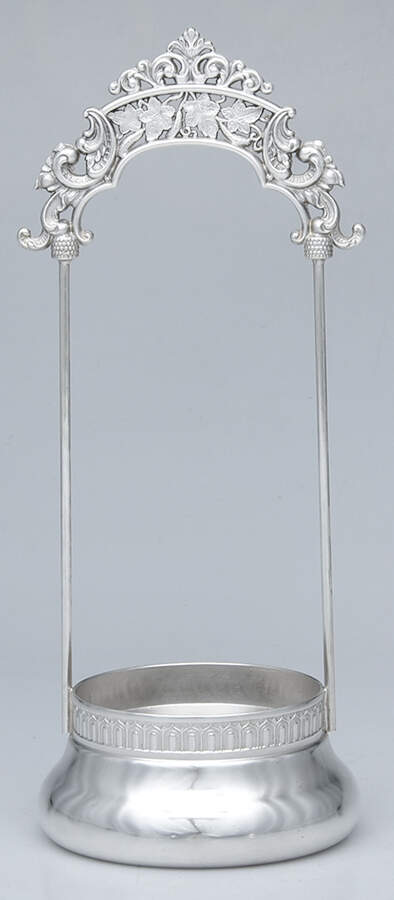 Silverplate Hollowware (3 Pc) Pickle Castor(Stand, Lid & Glass Liner) by Monarch Silver-5