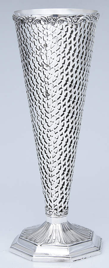 80 (Sterling, Hollowware) 10" Weighted Vase with Metal Liner by Meriden Britannia -1