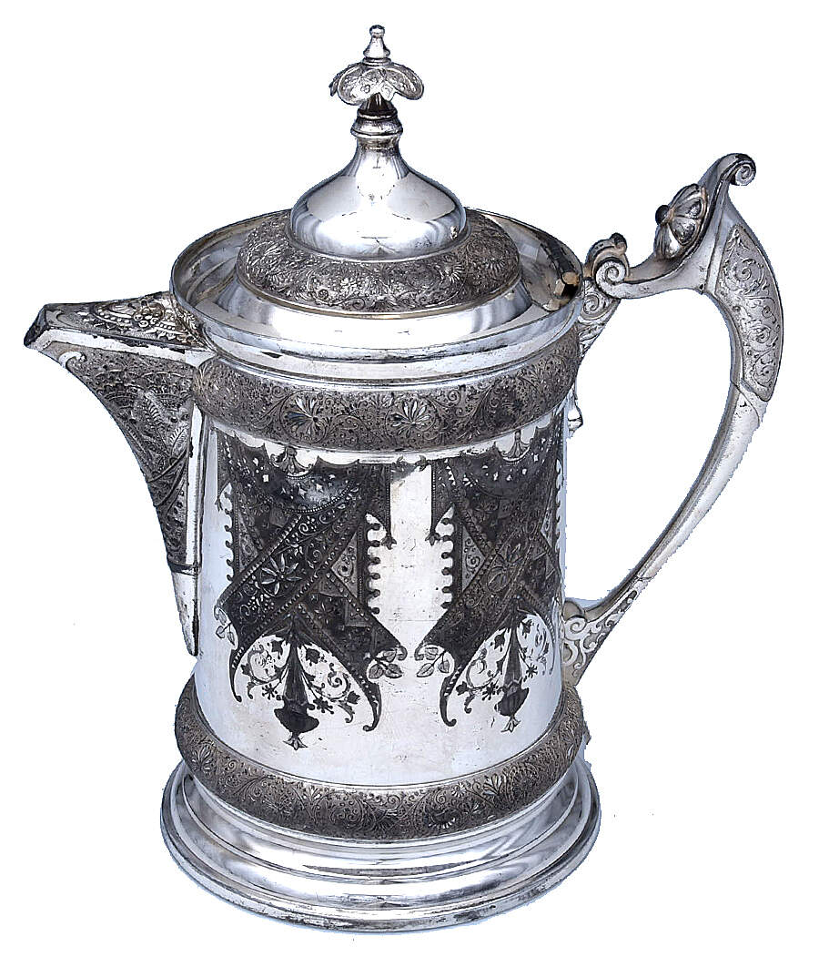 116 (Silverplate, Hollowware) Water Pitcher with Hinged Lid by Middletown Silver Co-1