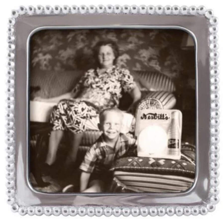Beaded Frame-Holds 5" X 5" Picture by Mariposa-1