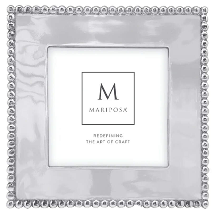Beaded Frame-Holds 4" X 4" Picture by Mariposa-1