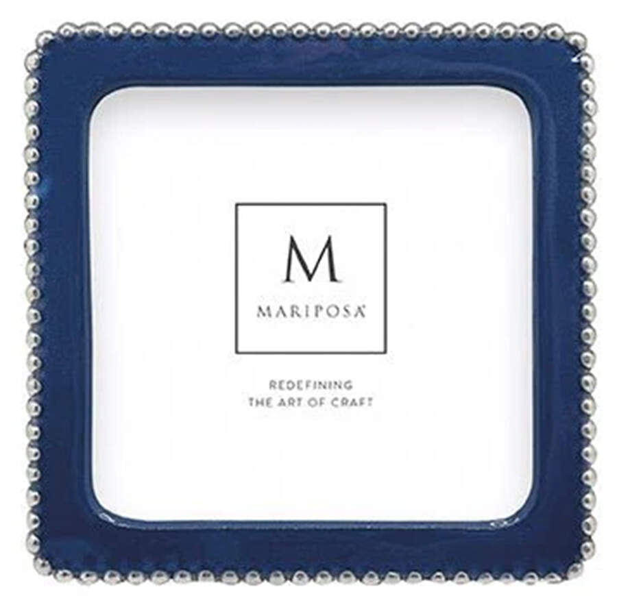 Beaded Frame-Holds 5" X 5" Picture by Mariposa-1